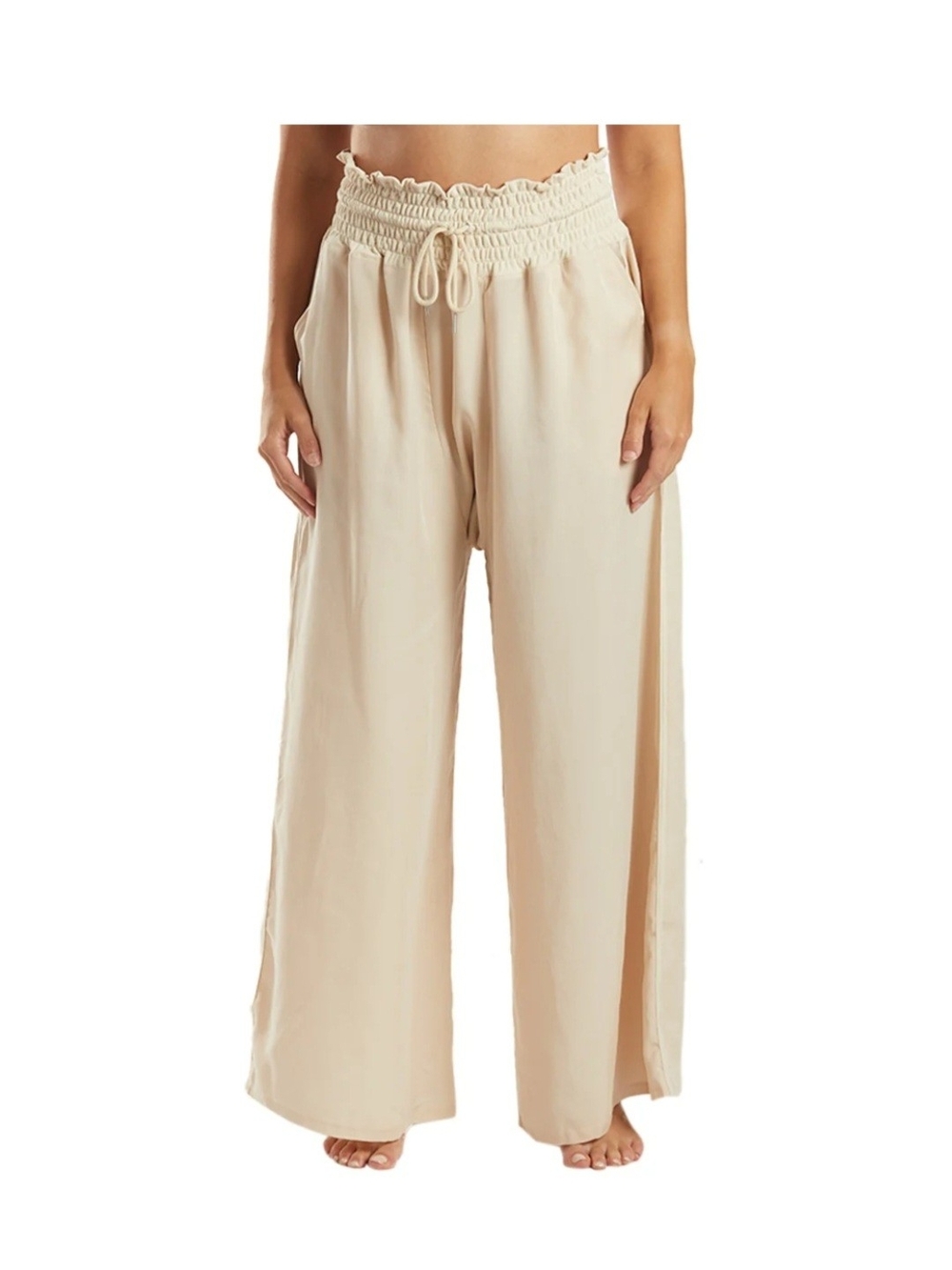 Free People Movement Mia Wide Leg Pull-On Elastic Waist Drop Crotch Pants M/L